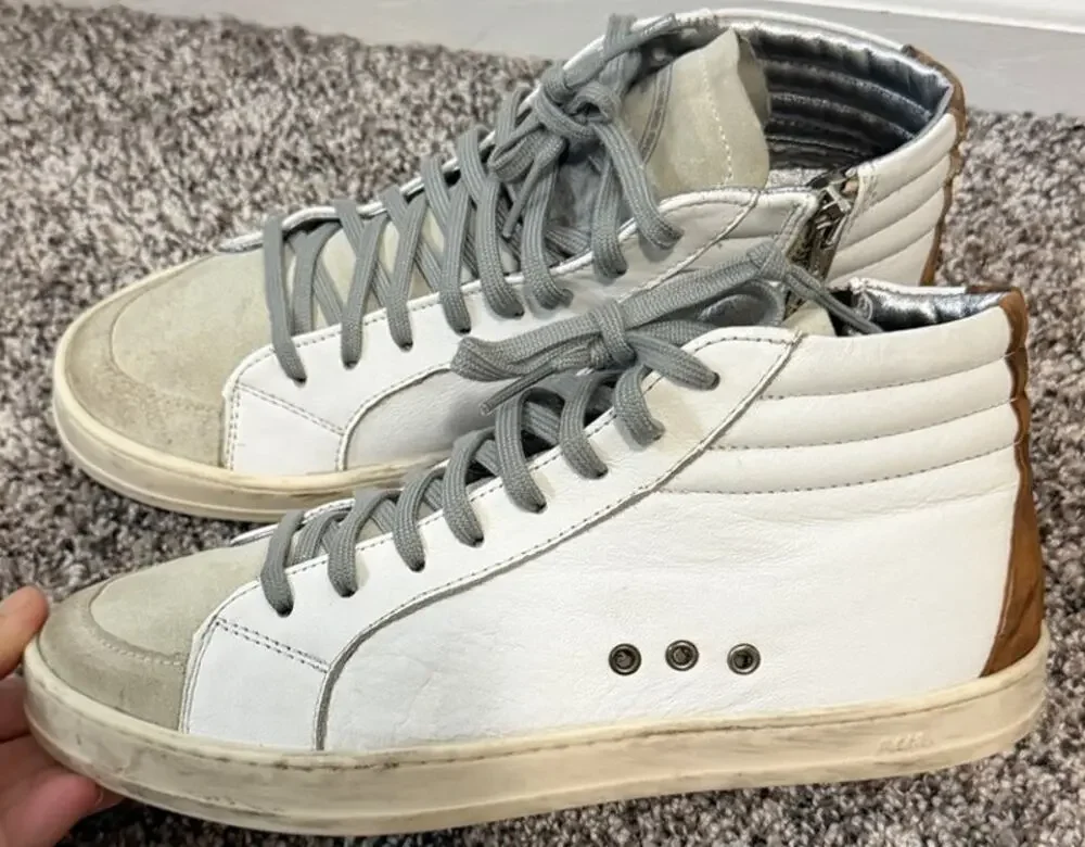 P448 Skate High Top white cheetah shoe women's size 37/ 7